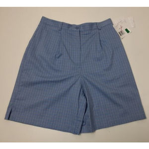 NWT LizGolf Liz Claiborne Women's Size 10 Light Blue/White Plaid Golf Shorts
